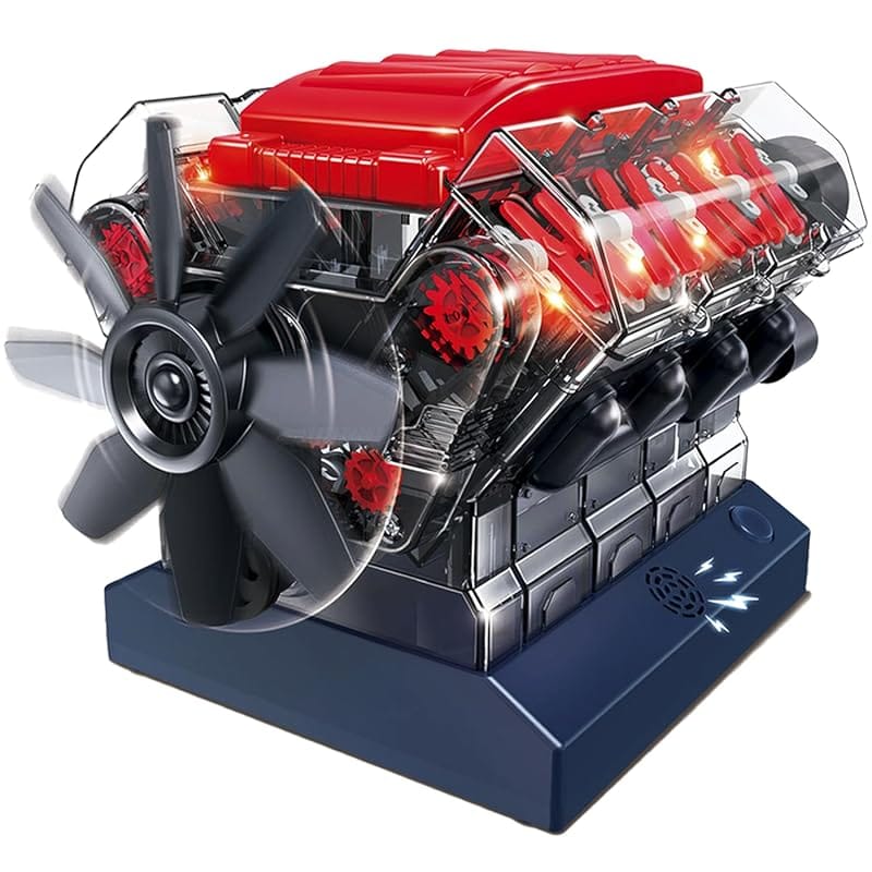 Playz 270-Part V8 Combustion Engine Kit That Runs – Buildable STEM Mot