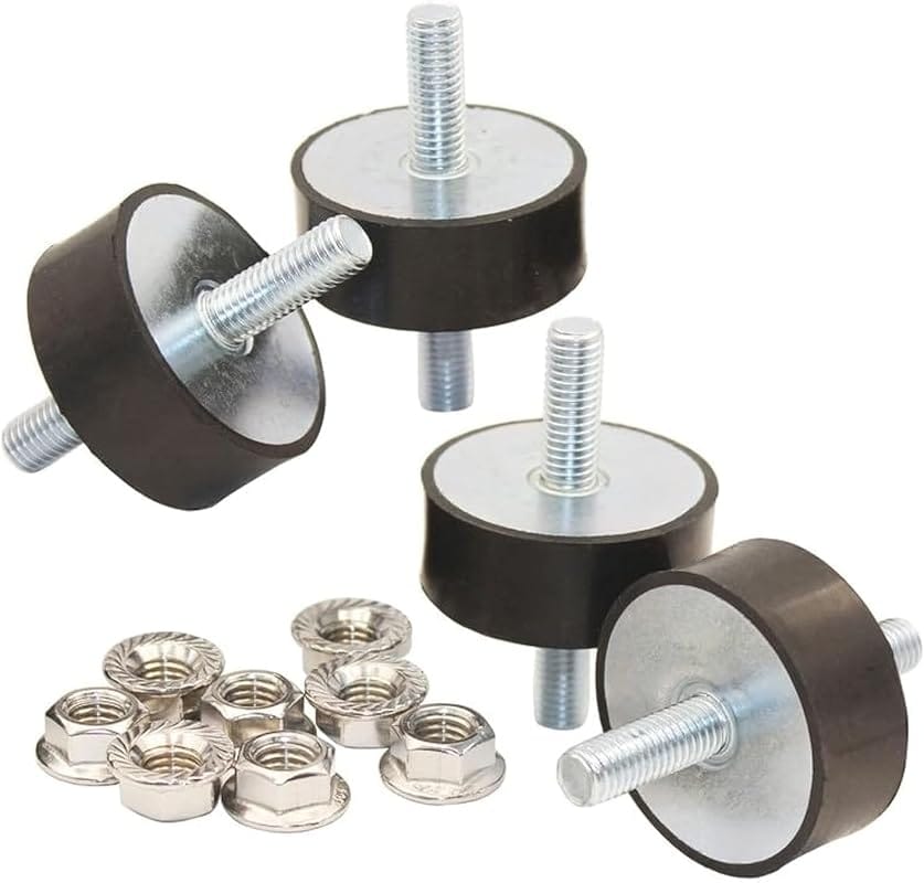 EASYEAH 4pcs M10 Rubber Vibration Isolators with LockNuts for Motors, 