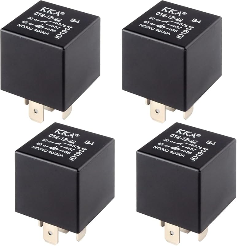4 PCS 12V 40A Waterproof 5 Pin Car Relay Switch for Cooling Fans Motor