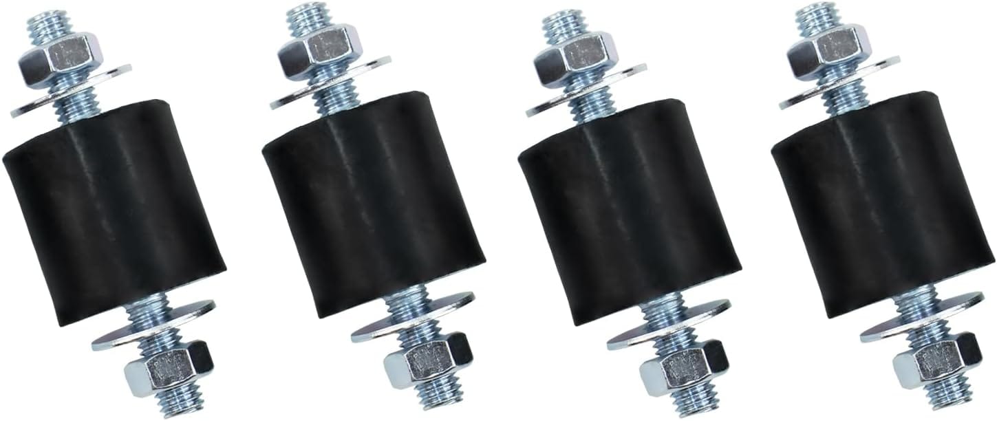 4-Pack M8 Cylindrical Rubber Vibration Isolators for Engines and Air C