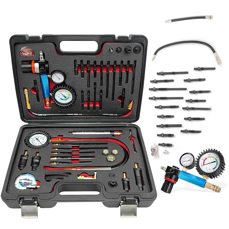47PCS Compression & Leakage Test Kit for Petrol & Diesel Engines with 