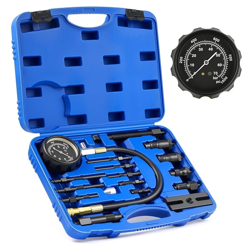 18pc Adjustable Diesel Compression Tester Kit with Glow Plug Adapters 