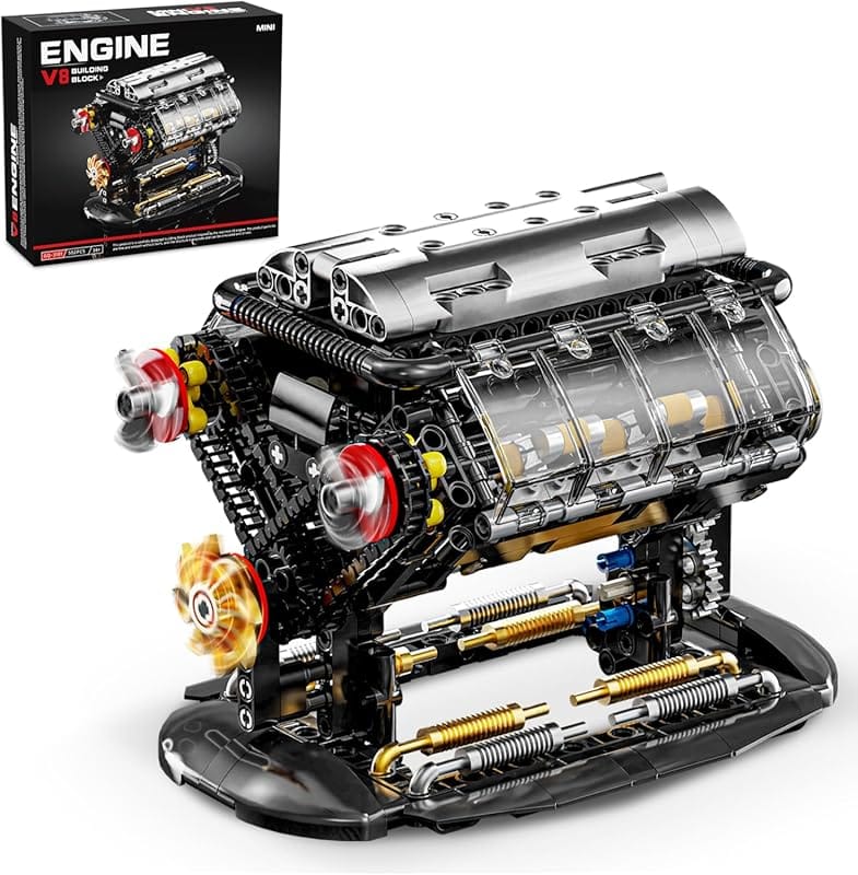 Mini V8 Engine Building Blocks with Joystick Control, 502PCS STEM Toy 