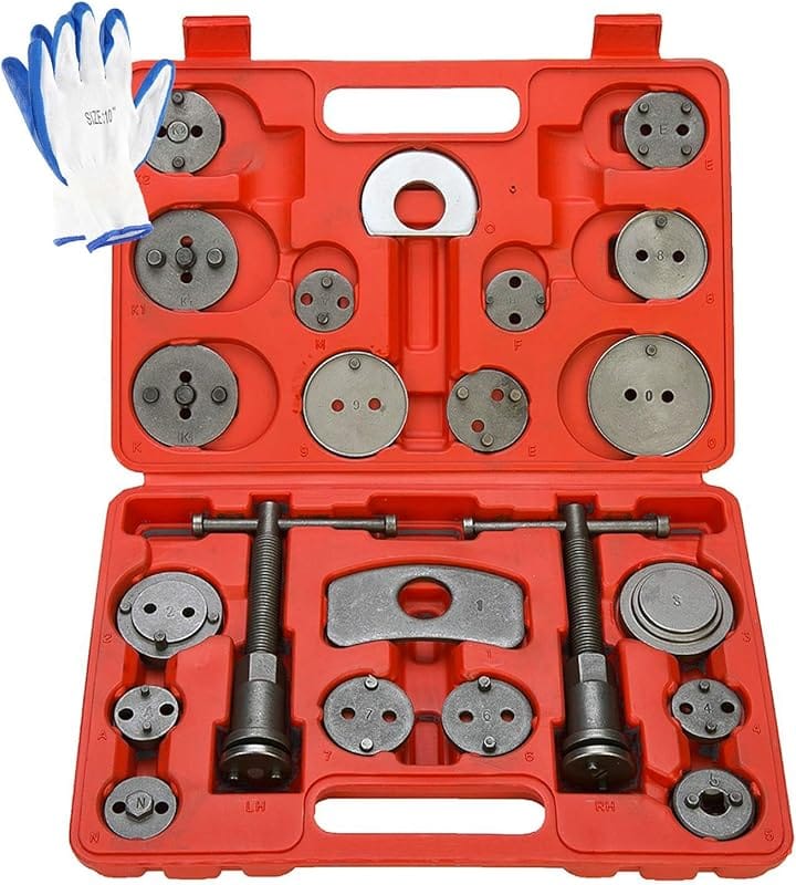 8MILELAKE 24-Piece Professional Disc Brake Caliper Compressor & Wind B