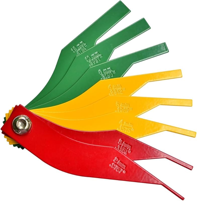 8-Piece Brake Lining Thickness Gauge Set with SAE & Metric Steel Const