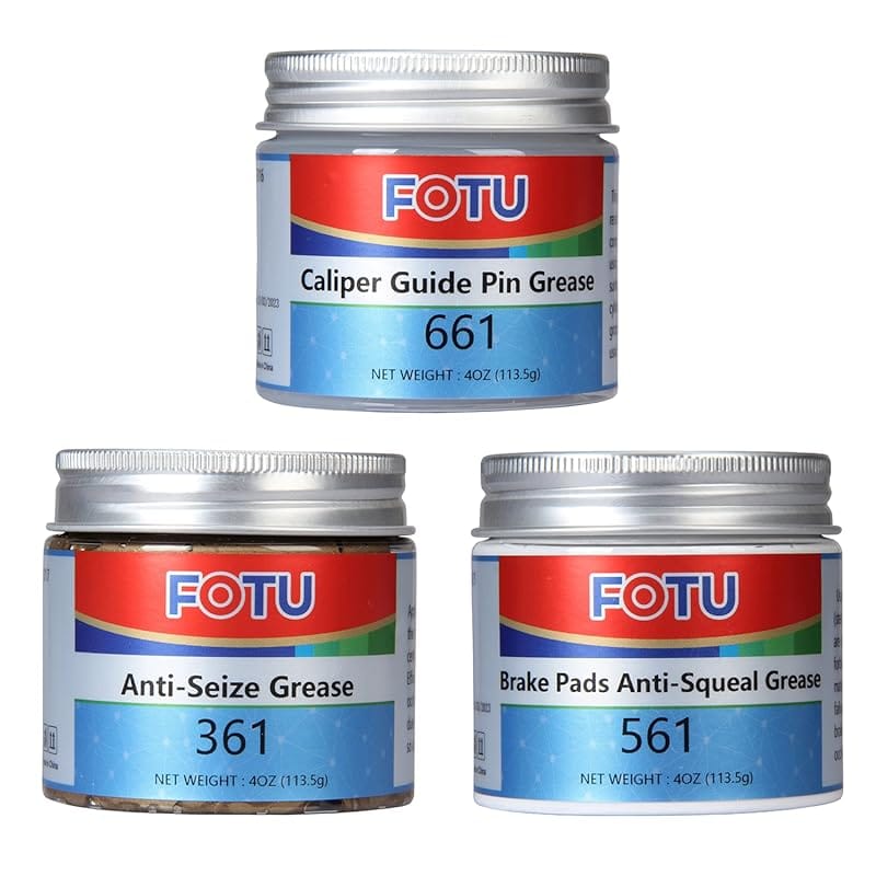 FOTU Complete Brake Grease Set: Guide Pin, Anti-Squeal & High-Temp Cop