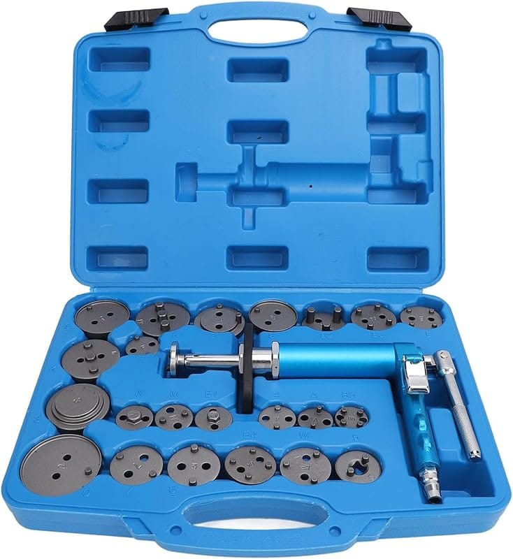 Pneumatic Air Operated 24-Piece Brake Caliper Compression Tool with Re
