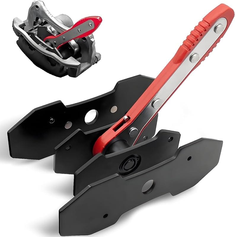 360° Swing Ratcheting Brake Caliper Press Tool with 2 Steel Plates, 1.