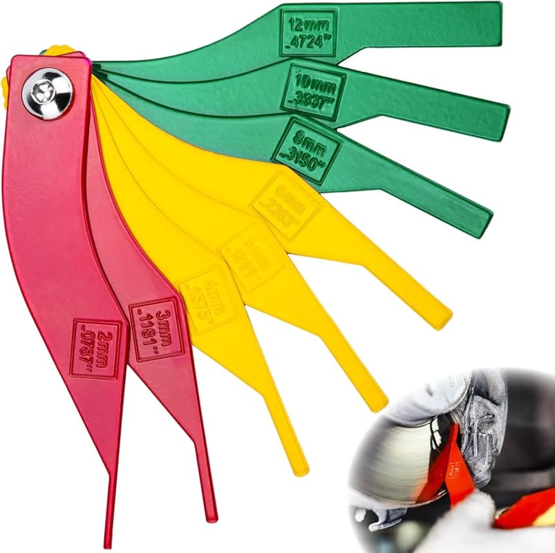 ecocstm 8-Piece Color-Coded Brake Lining Gauges with Metric & SAE Size