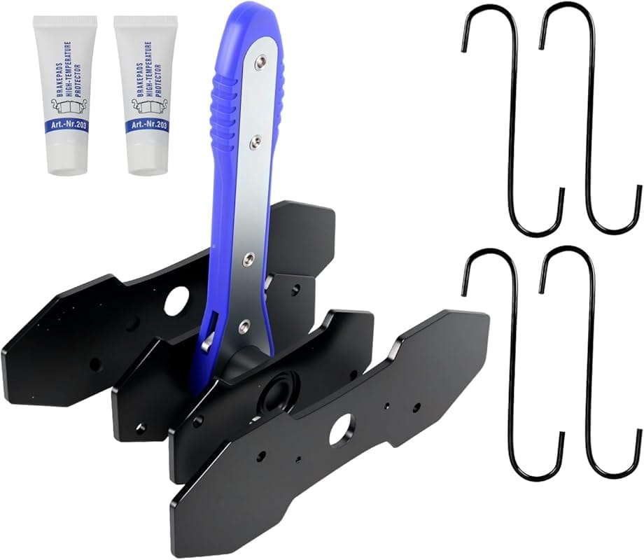 Heavy-Duty Brake Caliper Compression Kit with 4 Hooks & Steel Plates f
